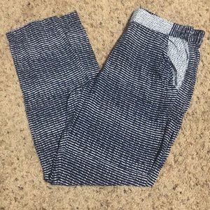 Cabi strand pull on pants Navy Blue/White Print S